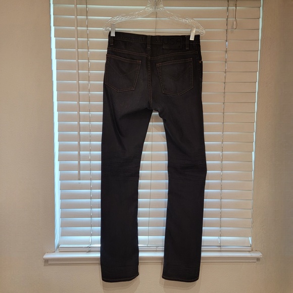 John Varvatos Jeans Men's 30x32 Black Button Fly Regular Straight Denim Designer - Picture 2 of 7